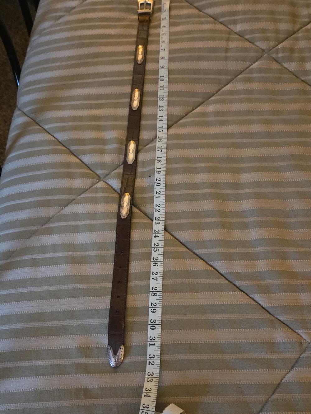 Brighton Brown Leather Belt with Silver Accents
